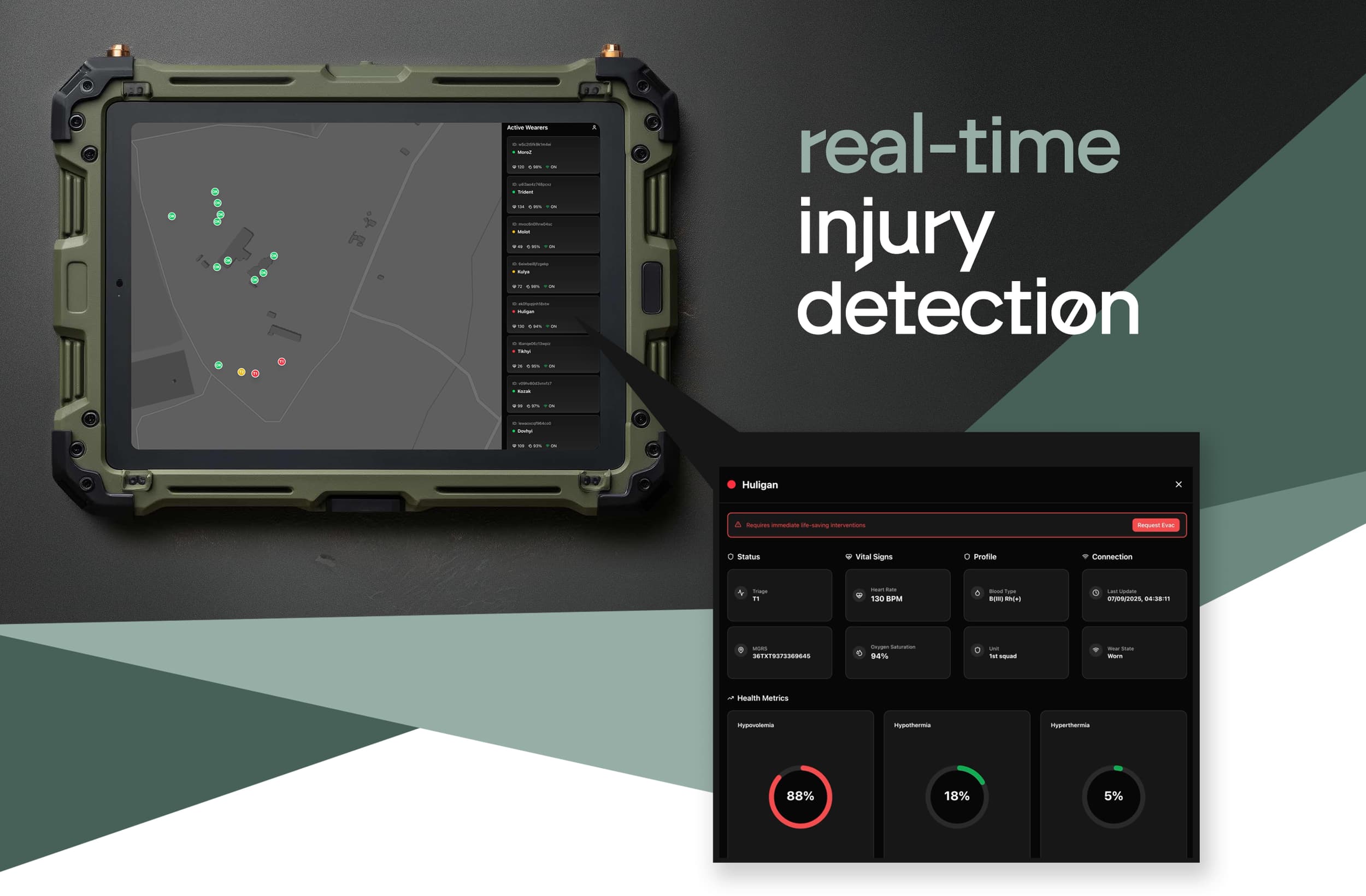 Biostream companion software — real-time injury detection